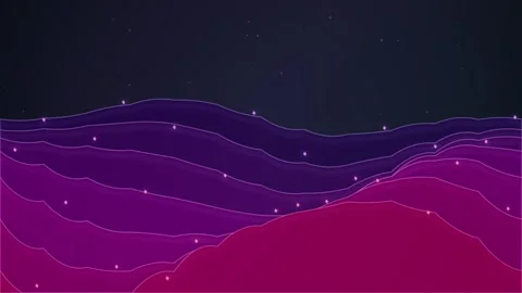 Abstract Wavy Lines Background with Dots and Stars, Purple Pink Gradient, D.. Stock Footage 348072467