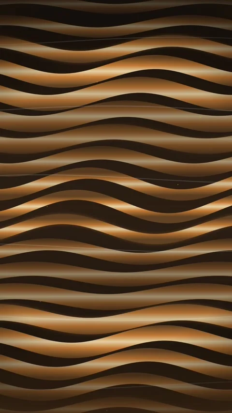 Abstract Wavy Lines Background - Golden Brown Gradient Flowing Waves Stock Footage 347697691