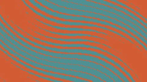 Abstract wavy lines background in orange and blue colors Stockillustratie
