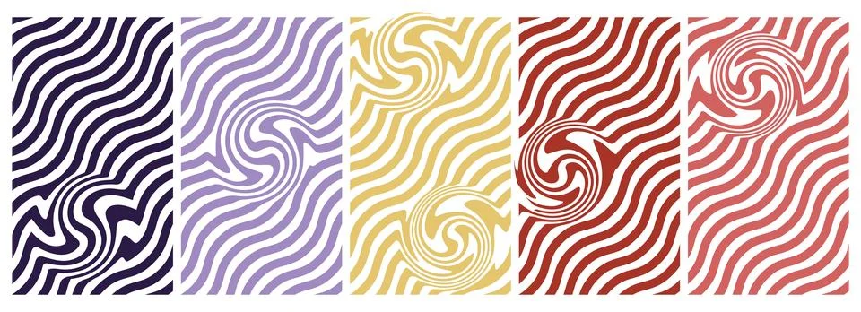 Abstract wavy lines background templates in various pastel colors featuring Stock Illustration