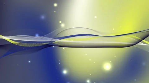 Abstract Wavy Lines Background with Yellow and Blue Gradient Light Stock Footage 305383655