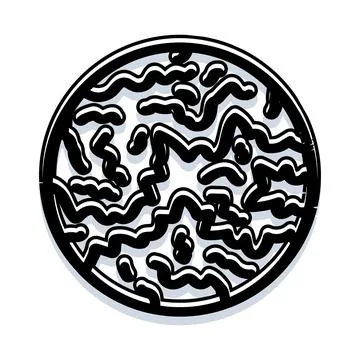 Abstract wavy lines bacteria cell pattern icon Stock Illustration