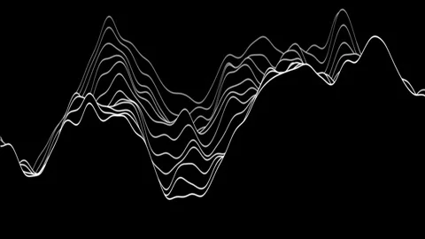 Abstract Wavy Lines on Black Background Representing Data Visualization and.. Stock Footage 339125739