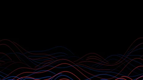 Abstract Wavy Lines on Black Background with Dynamic Movement. Stock Footage 339916451