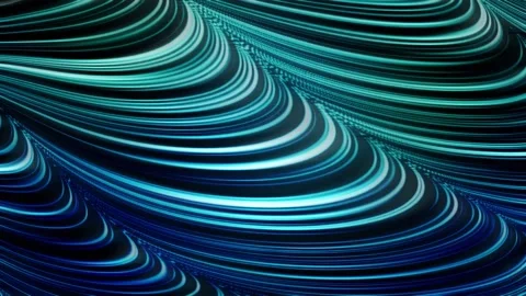 Abstract wavy lines in blue and turquoise colors Stock Footage 276742343