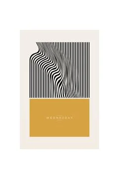 Abstract Wavy Lines Boho Wall Art Decor Stock Illustration