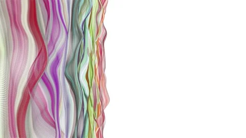 Abstract wavy lines with colorful gradient isolated on white background Stock Footage 345167852