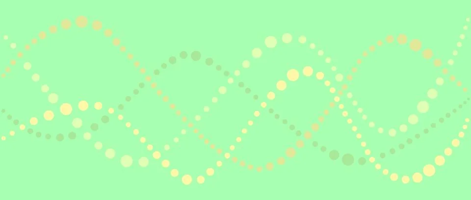 Abstract wavy lines composed of dots in pastel yellow and green hues Stock Illustration