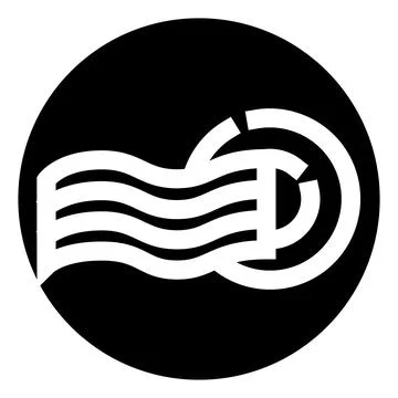 Abstract wavy lines connecting in a circle emblem Stock Illustration
