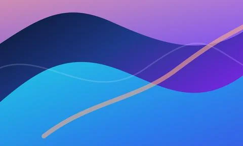 Abstract wavy lines create a vibrant gradient background in purple and blue Illustrazione stock