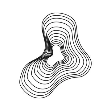 Abstract wavy lines creating 3d fluid shape Stockillustratie