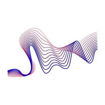 Abstract wavy lines creating a colorful gradient wave Stock Illustration
