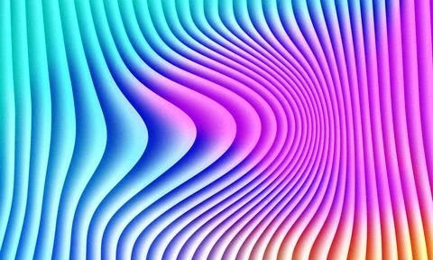 Abstract wavy lines creating a vibrant gradient pattern with dynamic fluid Stock Illustration