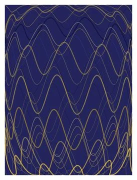 Abstract wavy lines on a dark blue background for decorative elements. Stock Illustration