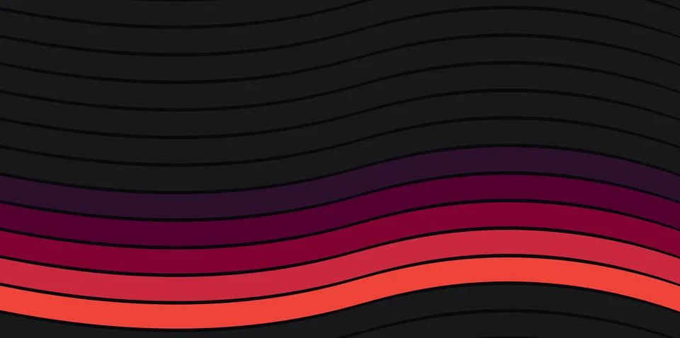Abstract wavy lines in dark gradient colors with a smooth transition Stock Illustration