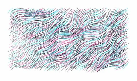 Abstract wavy lines digital pattern background. Flowing colored strokes of .. Stock Illustration