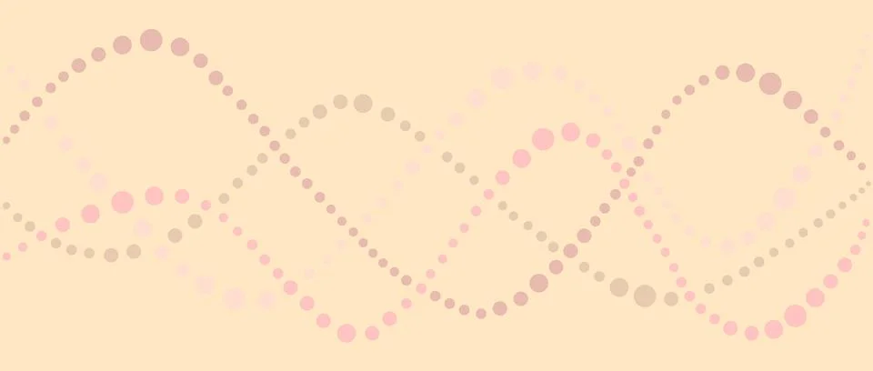 Abstract wavy lines of dots in soft pastel colors on a cream background Stock Illustration