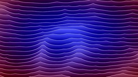 Abstract Wavy Lines on Gradient Background in Blue Purple and Red Stock Footage 313488405