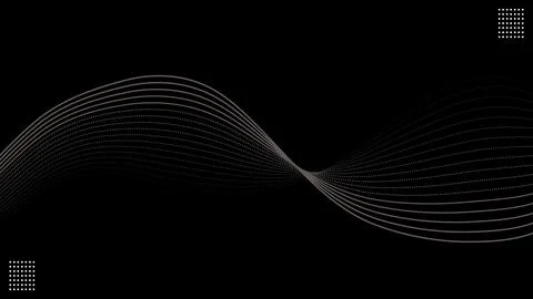 Abstract Wavy Lines Halftone Dot Black Background.Vector Illustration Stock Illustration