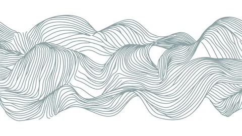 Abstract wavy lines illustration. Thin parallel lines create movement. Suitable Stockillustratie
