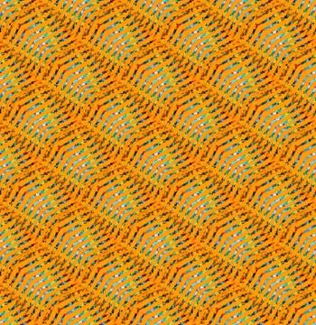 Abstract wavy lines light blue and brown on orange diagonally Stock Illustration