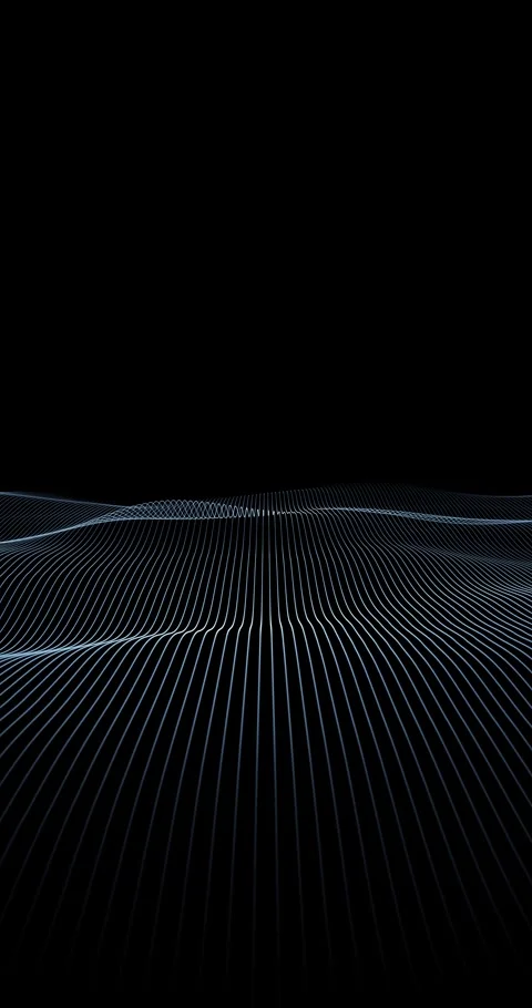 Abstract wavy lines loop motion on clean black vertical background Stock Footage 346393801
