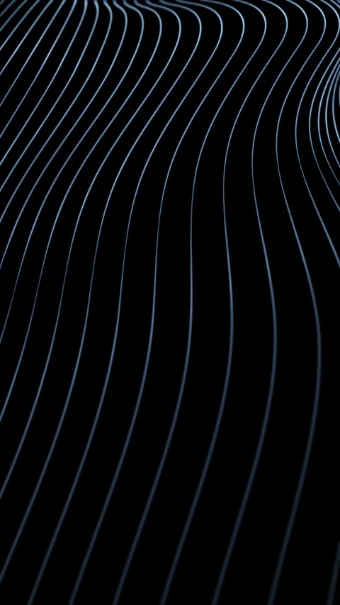 Abstract wavy lines loop slow motion on black vertical background Stock Footage 344787617