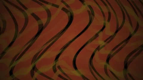 Abstract Wavy Lines Motion Background with Dynamic Orange and Black Patterns. Stock Footage 341804791