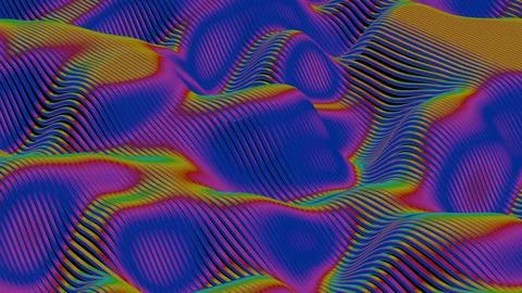 Abstract Wavy Lines with Multicolor Gradient Flow Illustrazione stock