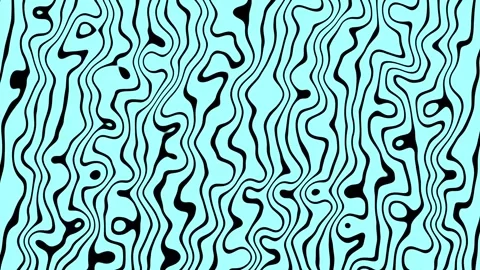Abstract wavy lines pattern in black and turquoise seamless animated backgr.. Video stock 263407592