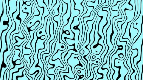 Abstract wavy lines pattern in black and turquoise seamless background design Stock Illustration