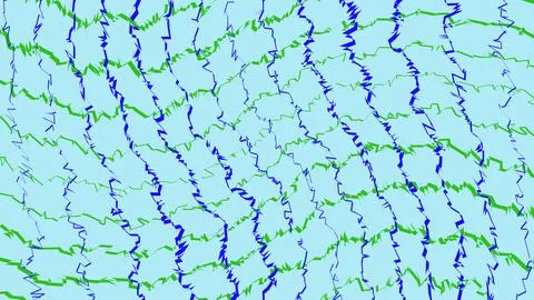 Abstract wavy lines pattern with blue and green colors Stock Illustration
