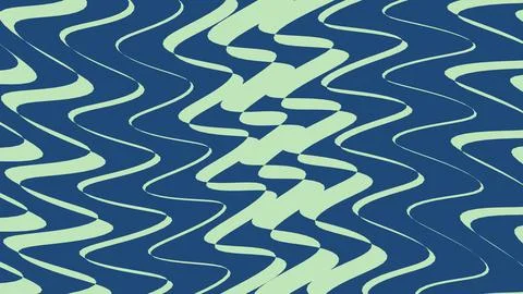 Abstract wavy lines pattern in blue and light green colors Stock Illustration