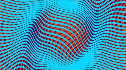 Abstract wavy lines pattern in blue and red Illustrazione stock