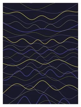 Abstract wavy lines pattern dark background wallpaper digital graphic templat イラスト素材