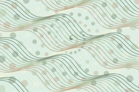 Abstract wavy lines pattern with dots in soft pastel colors Stock Photos