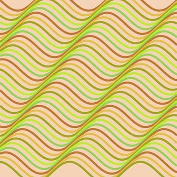 Abstract wavy lines pattern in earthy tones on neutral background 库存插图