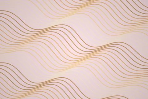 Abstract wavy lines pattern in gold on light background Stock Photos