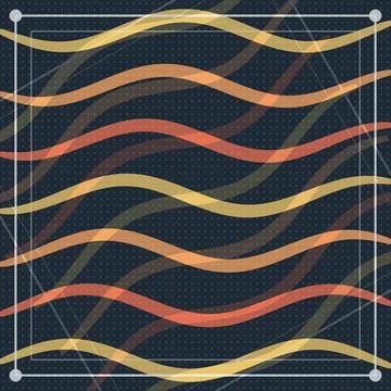 Abstract wavy lines pattern with gradient colors on dark speckled background Stock Illustration