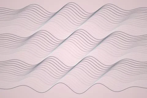 Abstract wavy lines pattern on light pink background Stock Photos