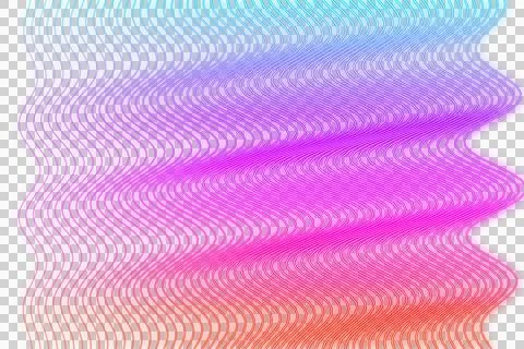 Abstract wavy lines pattern. Neon pink and blue gradient curved stripes. Dy.. Stock Illustration