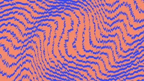 Abstract wavy lines pattern in orange and blue colors Stock Illustration