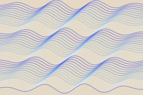 Abstract wavy lines pattern with pastel colors on beige Stock Illustration