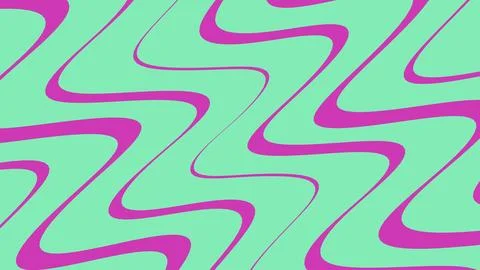Abstract wavy lines pattern in pink and mint green 스톡 일러스트