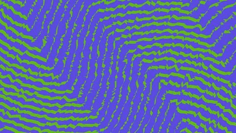 Abstract wavy lines pattern in purple and lime green Illustrazione stock