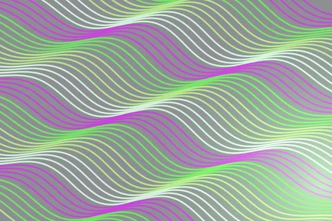 Abstract wavy lines pattern in purple green and white Stock Photos