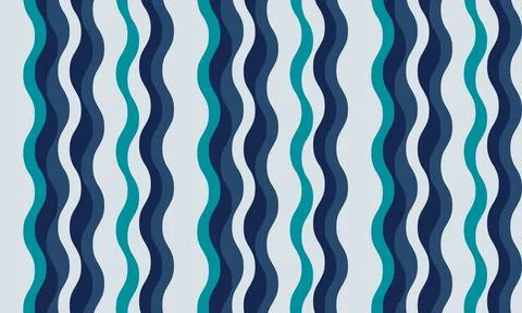 Abstract wavy lines pattern in teal and navy blue on a light gray background. Stock Illustration