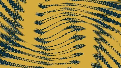 Abstract wavy lines pattern with yellow and black colors Stock Illustration