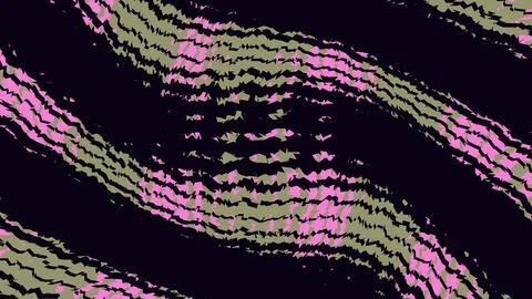 Abstract wavy lines with pink and green digital glitch effect Stock Illustration