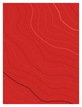 Abstract wavy lines on red background with gradient effect. Stock Illustration